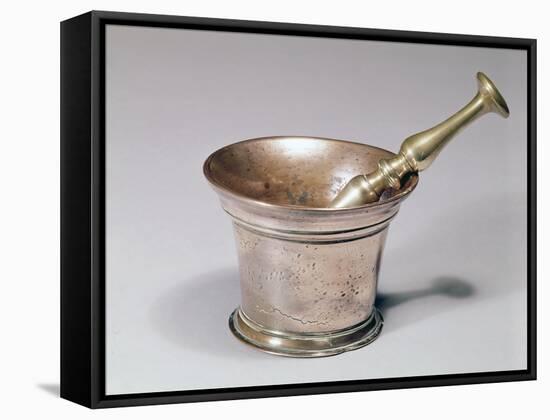 Apothecary's Pestle and Mortar, Early 18th Century (Brass and Copper)-English-Framed Stretched Canvas