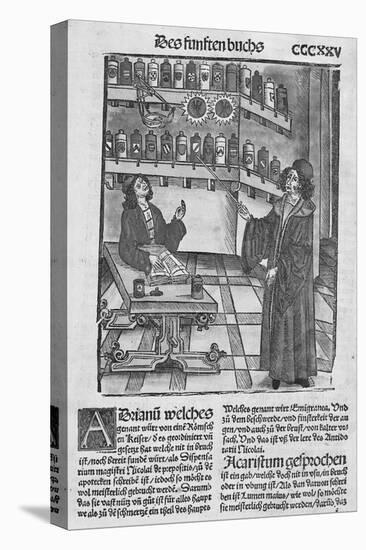 Apothecary's Shop, from 'Das Buch Der Cirugia' Published Strasbourg, 1497 (Woodcut)-Hieronymus Brunschwig-Stretched Canvas