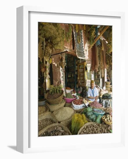 Apothecary Stall in Rahba Kedima, the Medina, Marrakech, Morroco, North Africa, Africa-Lee Frost-Framed Photographic Print