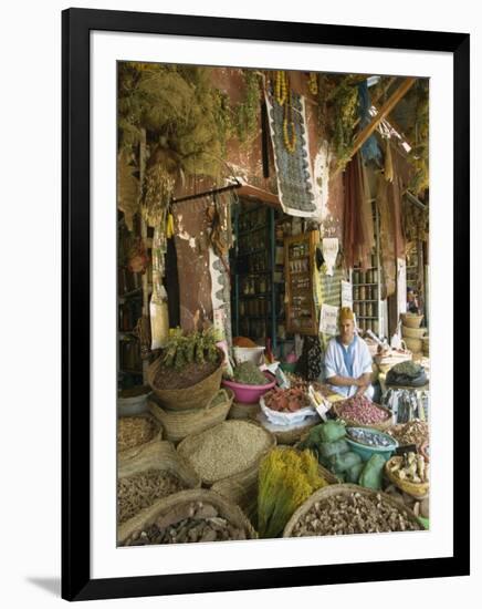 Apothecary Stall in Rahba Kedima, the Medina, Marrakech, Morroco, North Africa, Africa-Lee Frost-Framed Photographic Print