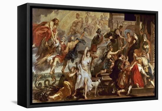 Apotheosis of Henry Iv of France And Regency of Maria of Medici-Peter Paul Rubens-Framed Stretched Canvas