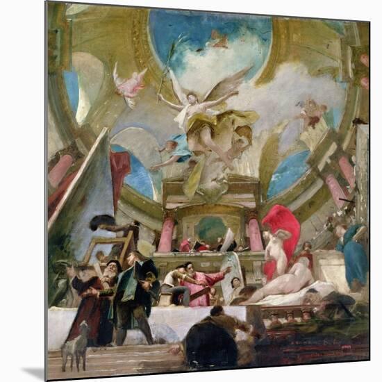 Apotheosis of the Renaissance, Study for the Decoration of the Staircase in the Kunsthistorisches M-Mihaly Munkacsy-Mounted Giclee Print