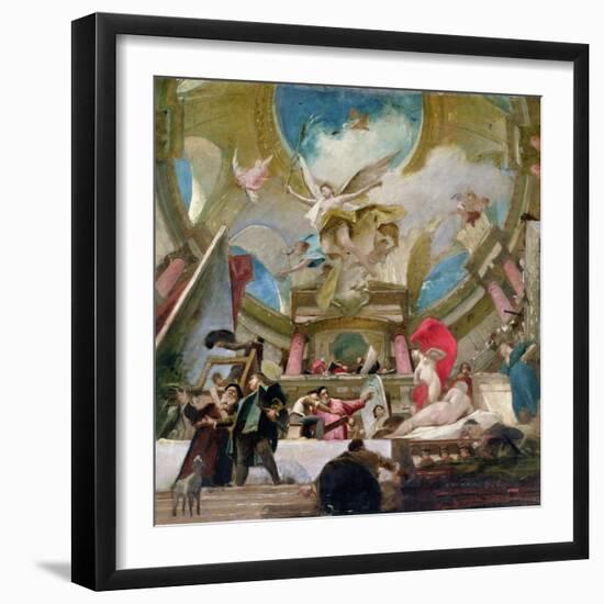 Apotheosis of the Renaissance, Study for the Decoration of the Staircase in the Kunsthistorisches M-Mihaly Munkacsy-Framed Giclee Print