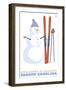 Appalachian Ski Mt, North Carolina, Snowman with Skis-Lantern Press-Framed Art Print