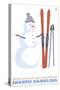 Appalachian Ski Mt, North Carolina, Snowman with Skis-Lantern Press-Stretched Canvas