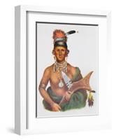 Appanoose, a Sauk Chief, 1837, Illustration from 'The Indian Tribes of North America, Vol.2', by…-George Cooke-Framed Giclee Print