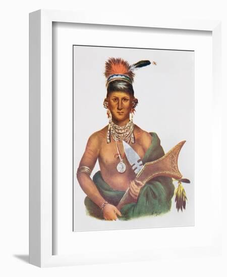 Appanoose, a Sauk Chief, 1837, Illustration from 'The Indian Tribes of North America, Vol.2', by…-George Cooke-Framed Giclee Print