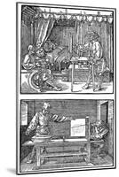 Apparatus for Translating Three-Dimensional Objects into Two-Dimensional Drawings, 1525-Albrecht Durer-Mounted Giclee Print
