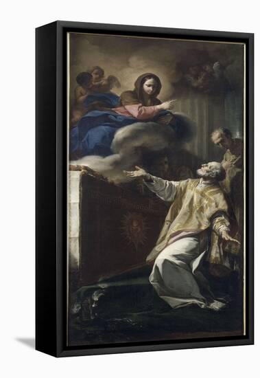 Apparition de la Vierge à saint Philippe de Neri-Corrado Giaquinto-Framed Stretched Canvas