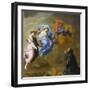 Apparition de la Vierge accompagnée de sainte Agnès et de sainte Thècle à saint Martin-Eustache Le Sueur-Framed Giclee Print