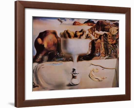 Apparition of a Face and Fruit Dish on a Beach, c.1938-Salvador Dalí-Framed Art Print