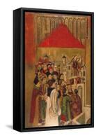 Apparition of Saint Michael at the Castle of Sant'Angelo-Jaume Huguet-Framed Stretched Canvas