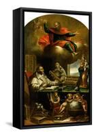 Apparition of Saint Paul to Saint Albert the Great and Saint Thomas Aquinas-Alonso Antonio Villamor-Framed Stretched Canvas