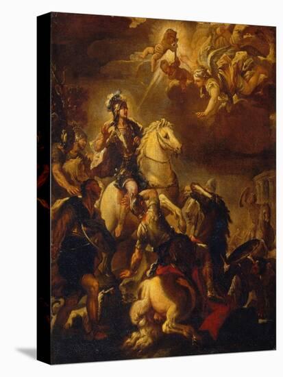 Apparition of the Cross to Constantine-Luca Giordano-Stretched Canvas