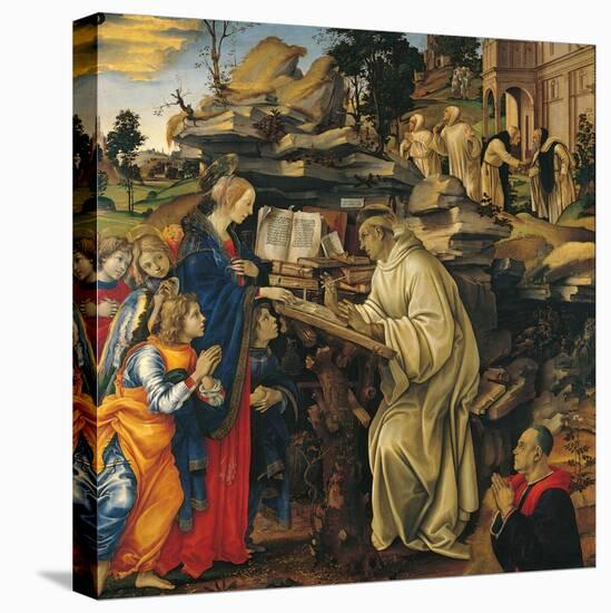 Apparition of the Virgin To St Bernard-Filippino Lippi-Stretched Canvas