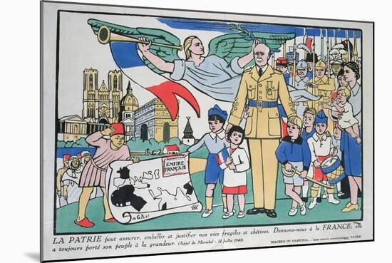 Appeal of Marshal Philippe Petain-null-Mounted Giclee Print