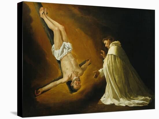 Appearance of Saint Peter to Saint Peter Nolasco-Francisco de Zurbarán-Stretched Canvas