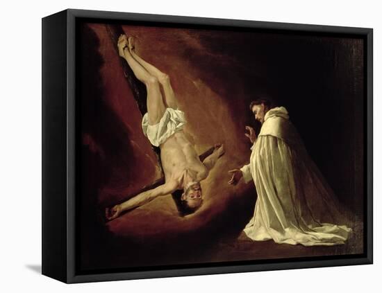 Appearance of St. Peter to St. Peter Nolasco 1629-Francisco de Zurbarán-Framed Stretched Canvas