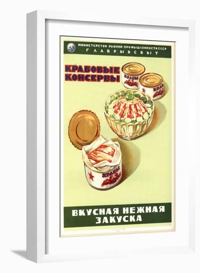 Appetizers of Canned Crabs-null-Framed Art Print