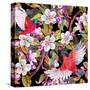 Apple Blossom and Flying Birds-tanycya-Stretched Canvas