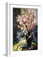 Apple Blossoms and Blue and White Porcelain on a Table-Frans Mortelmans-Framed Giclee Print