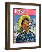 "Apple Blossoms," Saturday Evening Post Cover, May 6, 1944-Howard Scott-Framed Giclee Print