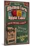 Apple Cider Farm - Vintage Sign-Lantern Press-Mounted Art Print