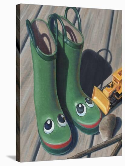 Apple Frog Boots-Michele Meissner-Stretched Canvas