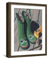 Apple Frog Boots-Michele Meissner-Framed Giclee Print