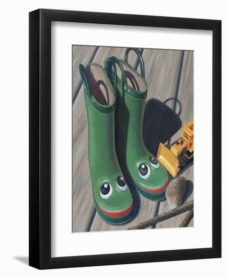 Apple Frog Boots-Michele Meissner-Framed Premium Giclee Print