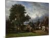 Apple Harvest in Normandy, 1835-65 (Oil on Canvas)-Constant-emile Troyon-Mounted Giclee Print