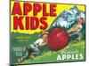 Apple Kids Apple Label - Yakima, WA-Lantern Press-Mounted Art Print