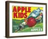 Apple Kids Apple Label - Yakima, WA-Lantern Press-Framed Art Print