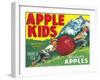 Apple Kids Apple Label - Yakima, WA-Lantern Press-Framed Art Print