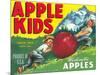 Apple Kids Apple Label - Yakima, WA-Lantern Press-Mounted Art Print