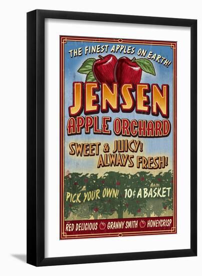 Apple Orchard - Vintage Sign-Lantern Press-Framed Art Print