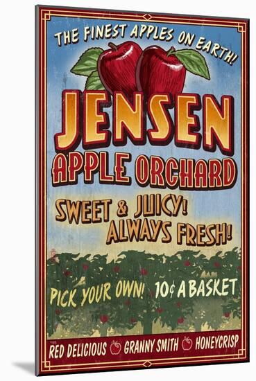 Apple Orchard - Vintage Sign-Lantern Press-Mounted Art Print