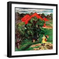 "Apple Picking Time," September 27, 1947-John Falter-Framed Giclee Print