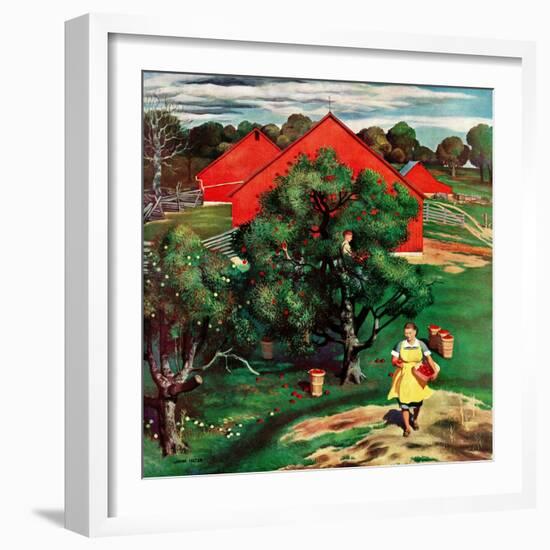 "Apple Picking Time," September 27, 1947-John Falter-Framed Giclee Print