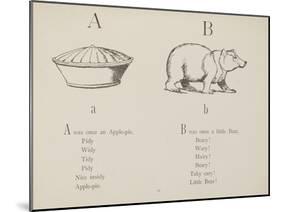 Apple-pie and Bear Illustrations and Verse From Nonsense Alphabets by Edward Lear.-Edward Lear-Mounted Giclee Print