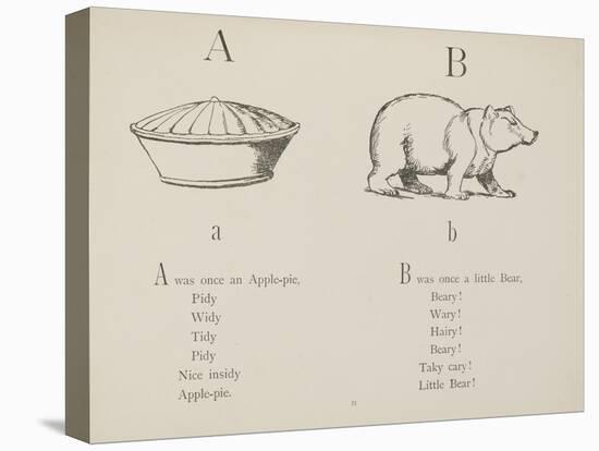 Apple-pie and Bear Illustrations and Verse From Nonsense Alphabets by Edward Lear.-Edward Lear-Stretched Canvas