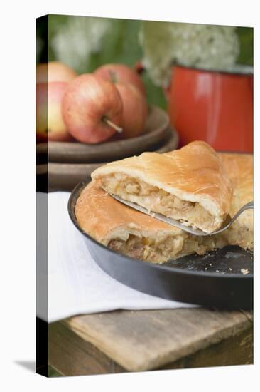 Apple Pie on a Wooden Table Out of Doors-Eising Studio - Food Photo and Video-Stretched Canvas