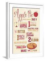 Apple Pie Recipe-Lantern Press-Framed Art Print