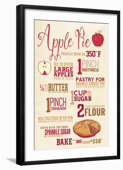 Apple Pie Recipe-Lantern Press-Framed Art Print