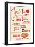 Apple Pie Recipe-Lantern Press-Framed Art Print