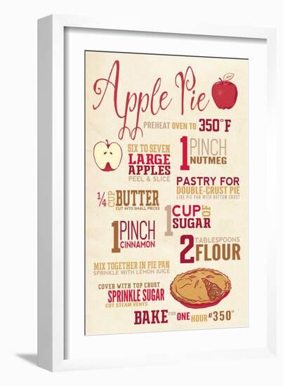 Apple Pie Recipe-Lantern Press-Framed Art Print