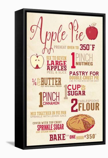 Apple Pie Recipe-Lantern Press-Framed Stretched Canvas