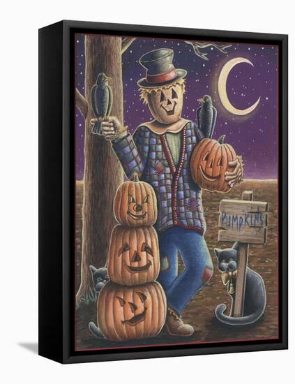 Apple Scarecrow-Michele Meissner-Framed Stretched Canvas
