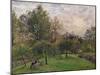 Apple Trees and Poplars in the Setting Sun, 1901-Camille Pissarro-Mounted Giclee Print