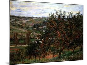 Apple Trees in Bloom at Vetheuil, c.1887-Claude Monet-Mounted Art Print